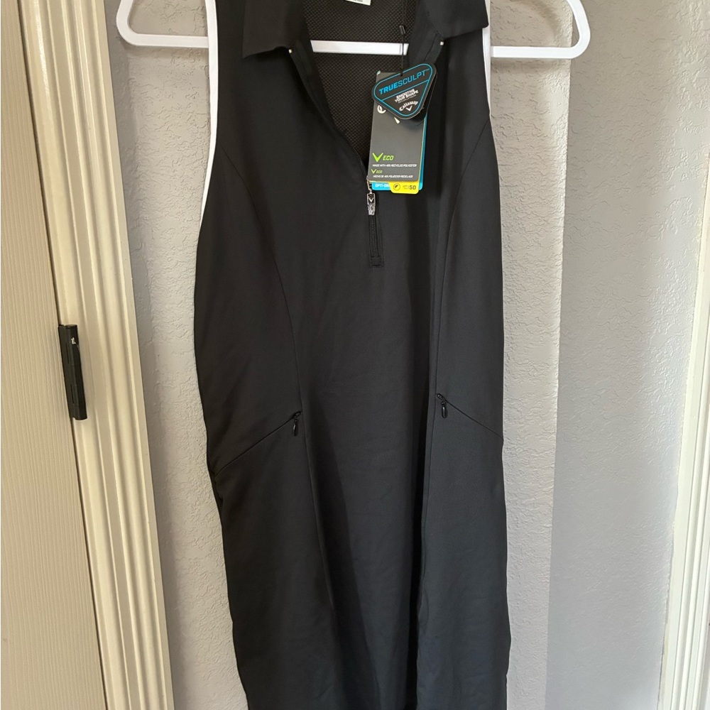 Callaway Black Sleeveless Zip-Up Golf Dress